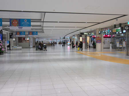 Hokkaido,Japan-November 8, 2020: New Chitose Airport Terminal arrival lobbyのeditorial素材