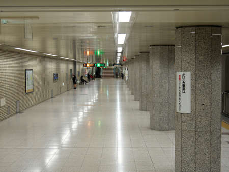 Hokkaido,Japan-November 10, 2020: Platform of Sapporo Subway Odori stationのeditorial素材