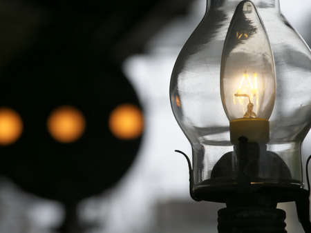 Hokkaido,Japan-November 9, 2020: Closeup of electric lamp bulbの写真素材
