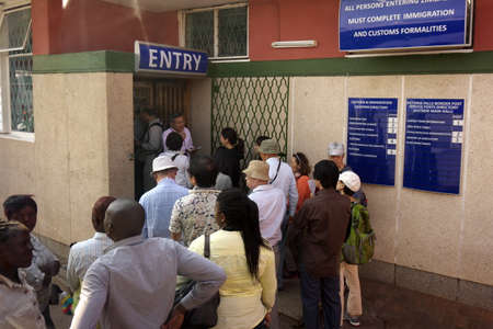 Victoria falls,Zambia-July 31, 2015: Zambia Department of Immigration Victoria Falls