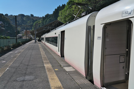Nara,Japan-October 15, 2020: Kintetsu Yoshino Station. The gateway of visiting Yoshino mountain to view cherry blossoms.のeditorial素材