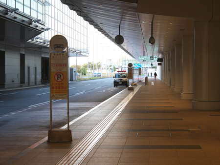 Tokyo,Japan-October 31, 2020: Haneda Airport Terminal 3 Bus Stopsのeditorial素材