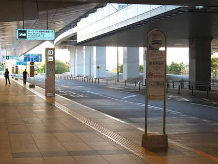 Tokyo,Japan-October 31, 2020: Haneda Airport Terminal 3 Bus Stopsのeditorial素材