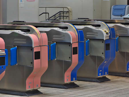 Tokyo,Japan - August 9, 2021: Automatic ticket gates at Karakida station of Odakyu Electric Railway in Tokyo, Japanのeditorial素材