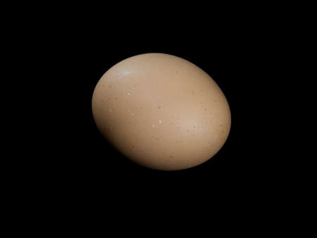 Tokyo,Japan - September 2, 2021: Closeup of raw chicken eggs on black backgroundの写真素材