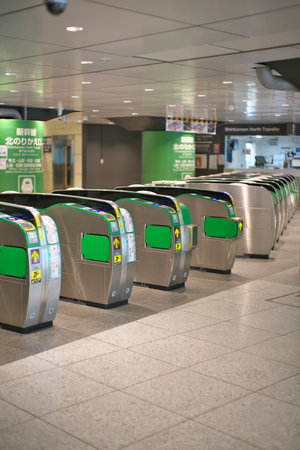 Tokyo,Japan - September 28, 2021: JR Tokyo station automatic ticket gates for...