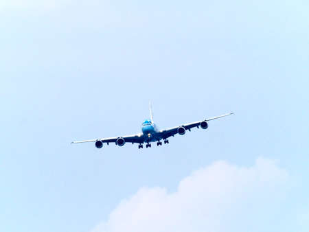 Okinawa,Japan - October 30, 2021: Approach of Chartered flight to Shimojishima airport, Japanのeditorial素材