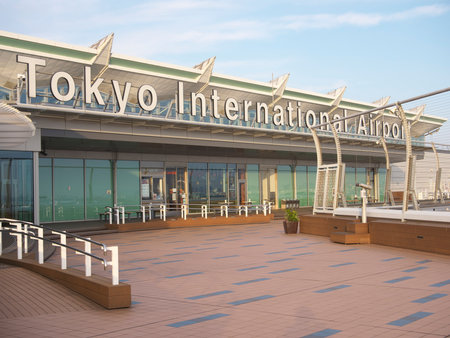 Tokyo,Japan - November 3, 2021: Tokyo International Airport Terminal 3 Observation Deckのeditorial素材