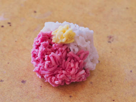 Kyoto,Japan - November 16, 2021: Closeup of Kintoki, a traditional Japanese sweetsの写真素材