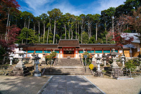 Kyoto,Japan - November 19, 2021: Main Shrine at Oharano jinja shrine in autumn in Kyoto, Japanのeditorial素材