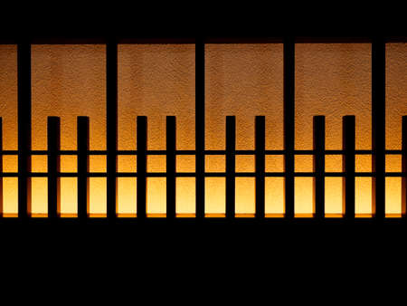 Tokyo, Japan - March 19, 2022: Ornamental sash or paper screen or shoji in Japanの写真素材
