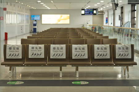 Hokkaido,Japan - June 24, 2022: lounge or gate at Memanbetsu Airport in Hokkaido, Japanのeditorial素材