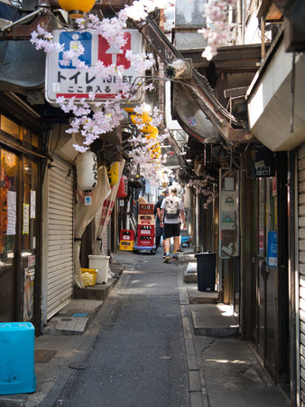 Tokyo, Japan - April 29, 2023: Omoide Yokocho in Shinjuku, Tokyoのeditorial素材