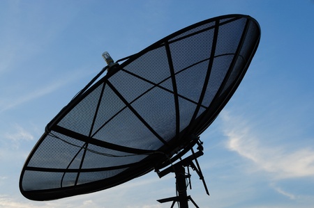 Satelite dish on office building の写真素材