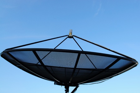 Satellite dish on office buildingの写真素材