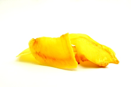 Durian fried on white blackground Durian fried like snack の写真素材