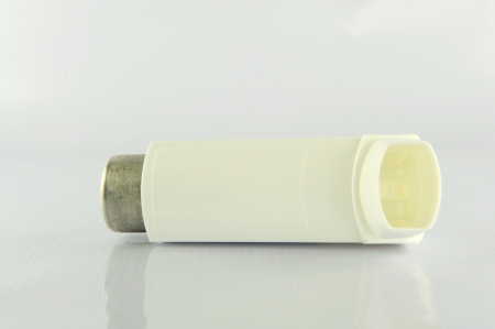 White asthma inhalerの写真素材
