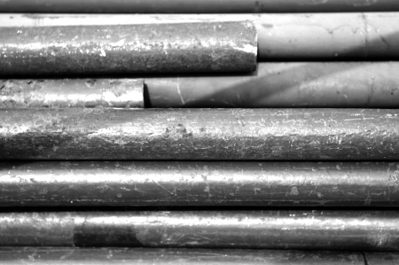 Old iron tube backgroundの写真素材