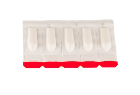 suppository tablet on white backgroundの写真素材
