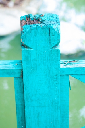 Wood pole bridge decay from nature の写真素材
