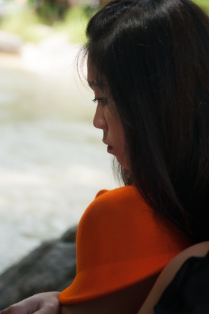 Asian Girl sadの写真素材