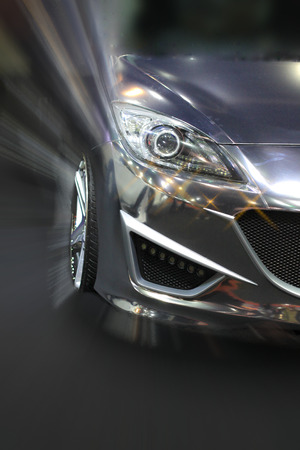 car driving on a motorway at high speedの写真素材