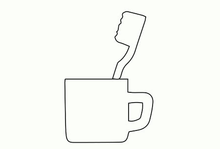 toothbrush in glassのイラスト素材