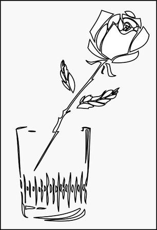 Rose in glassのイラスト素材