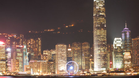HONG KONG - JANUARY 17: Hong Kong skyline on January 17,2015のeditorial素材