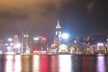 HONG KONG - JANUARY 17: Symphony of lights at Hong kong on January 17,2015のeditorial素材