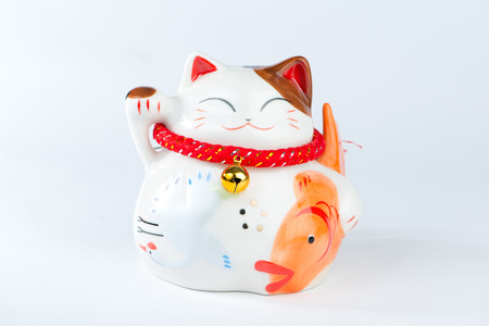 Maneki Neko is Japanese Welcoming Lucky Money catの写真素材