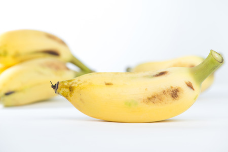 Cultivated banana on whiteの写真素材