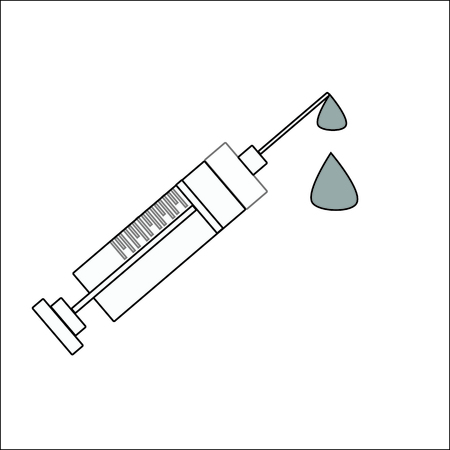 Injection syringe and fluid dropのイラスト素材