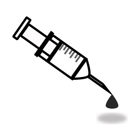 Vector of injection syringe and fluid dropのイラスト素材