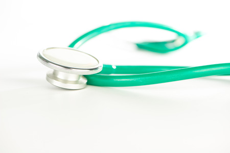Closed up Stethoscope on white backgroundの写真素材