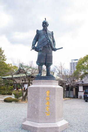 OSAKA,JAPAN - February 2, 2016 : Toyotomi Hideyoshi statue at Hokoku Shrine in Osaka, Japanのeditorial素材