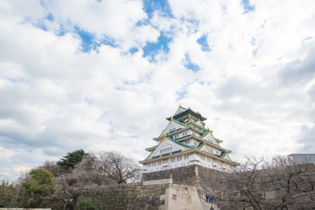 OSAKA,JAPAN - February 2, 2016 : The beautiful Osaka Castle in winter of Osaka,japanのeditorial素材