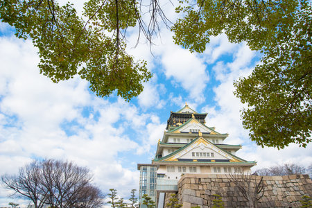 The beautiful Osaka Castle in winter of Osaka,japanのeditorial素材