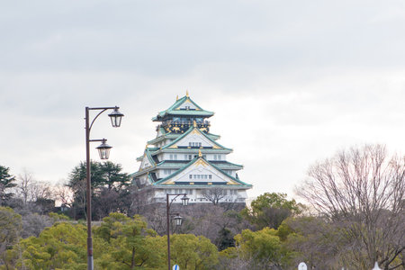 The Osaka Castle in winter of Osaka,japanのeditorial素材