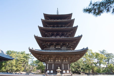 NARA, JAPAN-JANUARY 31, 2016: Kofukuji temple.This is an Unesco World Heritage site.のeditorial素材