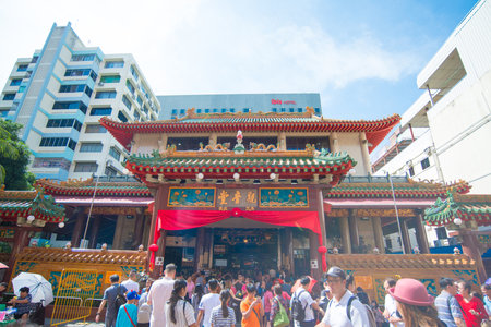 Singapore - 03 Nov 2017 : "Kwan Im Thong Hood Cho Temple" is a traditional Chinese temple, Bugis , Singaporeのeditorial素材