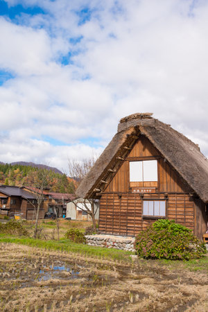 Shirakawa-go, Japan - November 15, 2018: Traditional gassho-zukuri house in Shirakawa-go,Japan.Shirakawa-go is World Heritage Sites located in Gifu Prefecture, Japanのeditorial素材