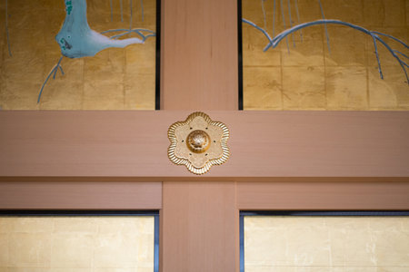 Japan style Golden pattern in Honmaru Palace of Nagoya Castle at Nagoya,Japanのeditorial素材