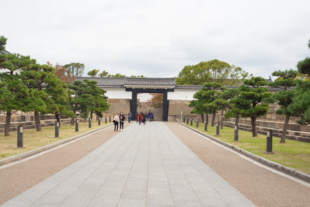 Osaka, Japan - November 13, 2018: Osaka Castle park with in autumn season at Osaka, Japanのeditorial素材