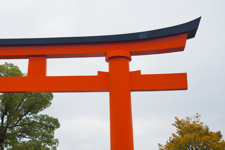Red torii at Fushimi Inari-taisha shrine in Kyoto,Japanのeditorial素材