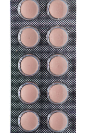 Medicine tablets in transparent blister packの写真素材