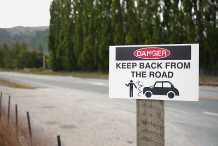 warning sign at New Zealandの写真素材