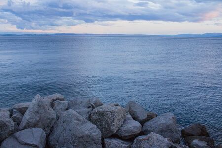 Amazing view of sea and sky from the old seaport of Rijeka Croatia