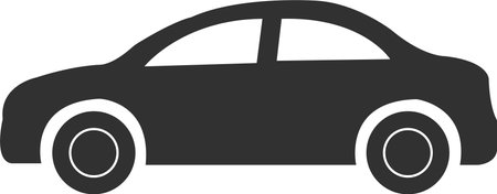 Black Car vector on white background. Sedan car, universal car, hatchback, SUV Car, automobile and taxi for 2d Cartoon.のイラスト素材