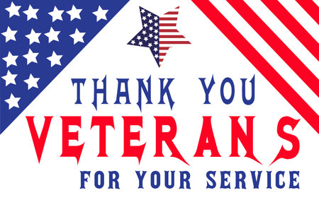 Veterans Day Armistice Day Thank You vector design for November 11 National holiday in America.National Military Family Month in United States. Thank you for your serviceのイラスト素材